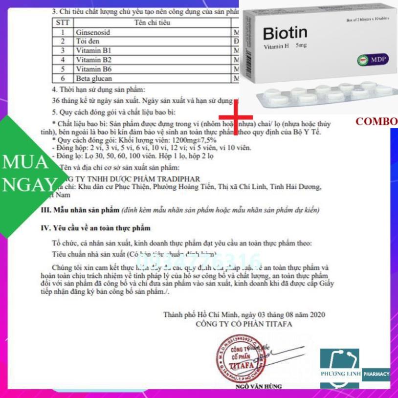 Combo Biotin 5mg+ Sản phẩm Pharatonix Gold hỗ trợ nâng cao sức khỏe