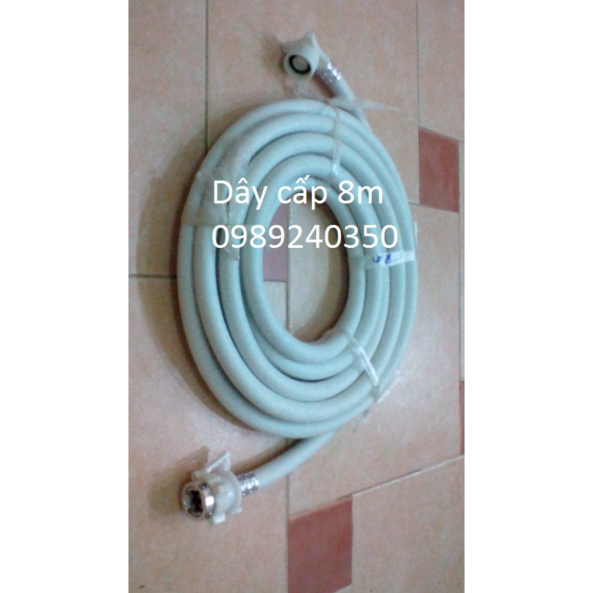 Dây cấp nước máy giặt dài 8m (1 đầu bắt ốc - 1 đầu ren)