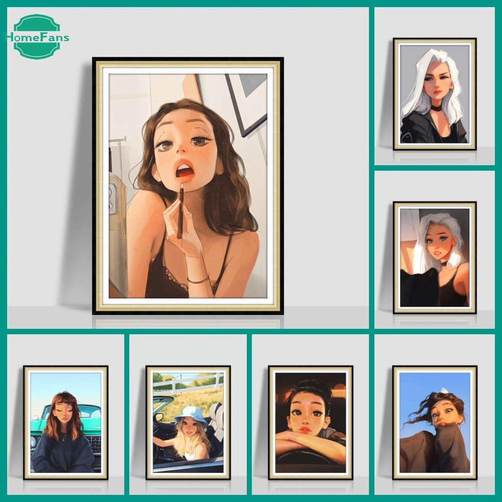 DISNEY Bộ Tranh Đính Đá 5D Tự Làm Hình Cô Gái Cá Tính 30x40cm Trang Trí Nhà Cửa