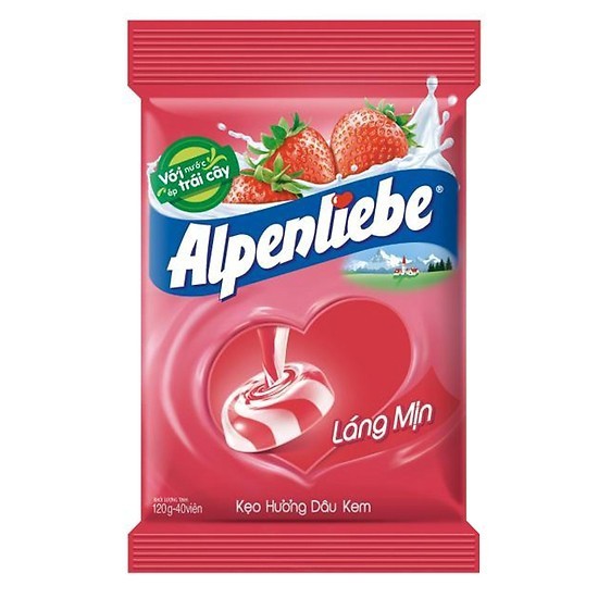 Kẹo Alpenliebe Hương Dâu Kem 1 Bịch 40 viên