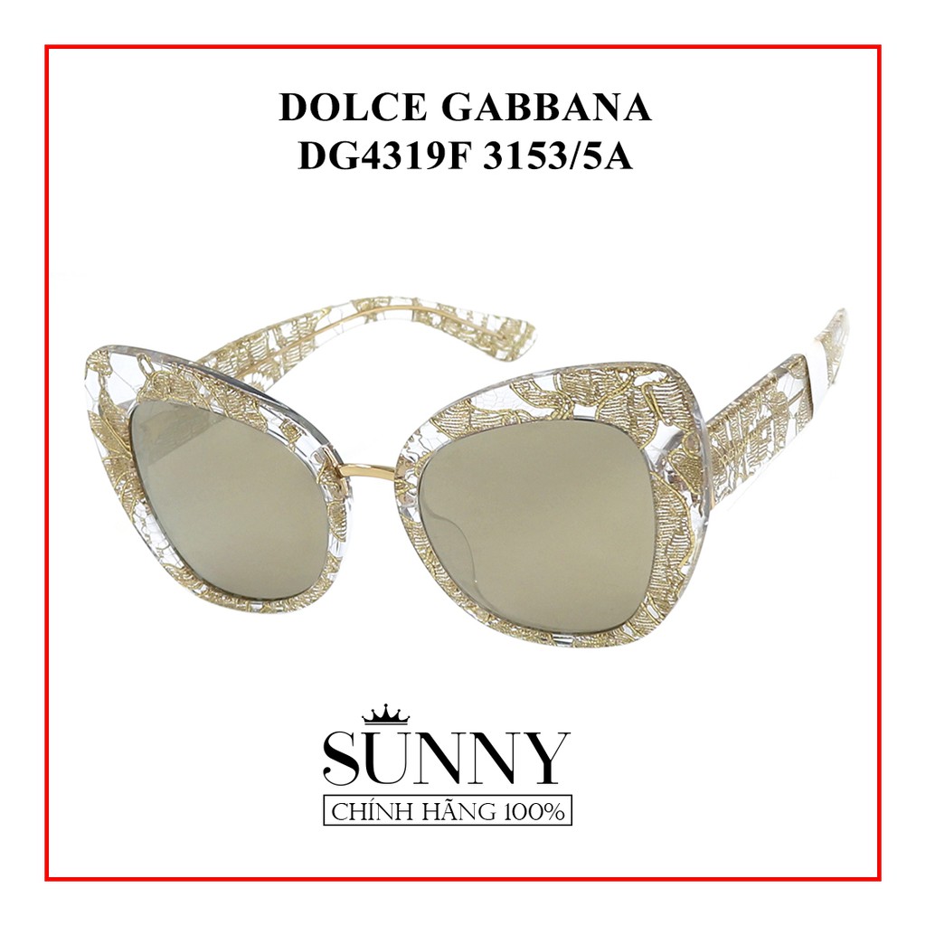 Kính mát chính hãng Dolce&amp;Gabbana DG4319F màu sắc thời trang, thiết kế dễ đeo bảo vệ mắt