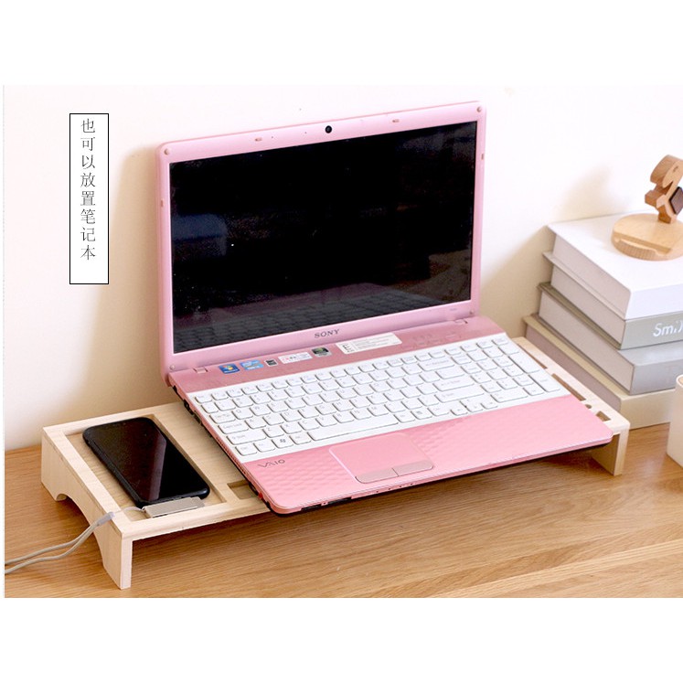 Kệ Kê Đỡ Màn Hình Máy Tính Laptop  ❤️ Thiết Kế Tinh Xảo Bằng Gỗ Tự Nhiên Tiện Lợi