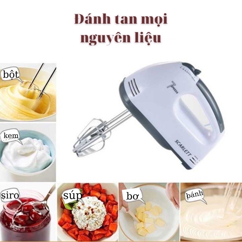 ⚡𝑭𝑹𝑬𝑬 𝑺𝑯𝑰𝑷⚡Máy Đánh Trứng Cầm Tay 7 Tốc Độ Công Suất 180W