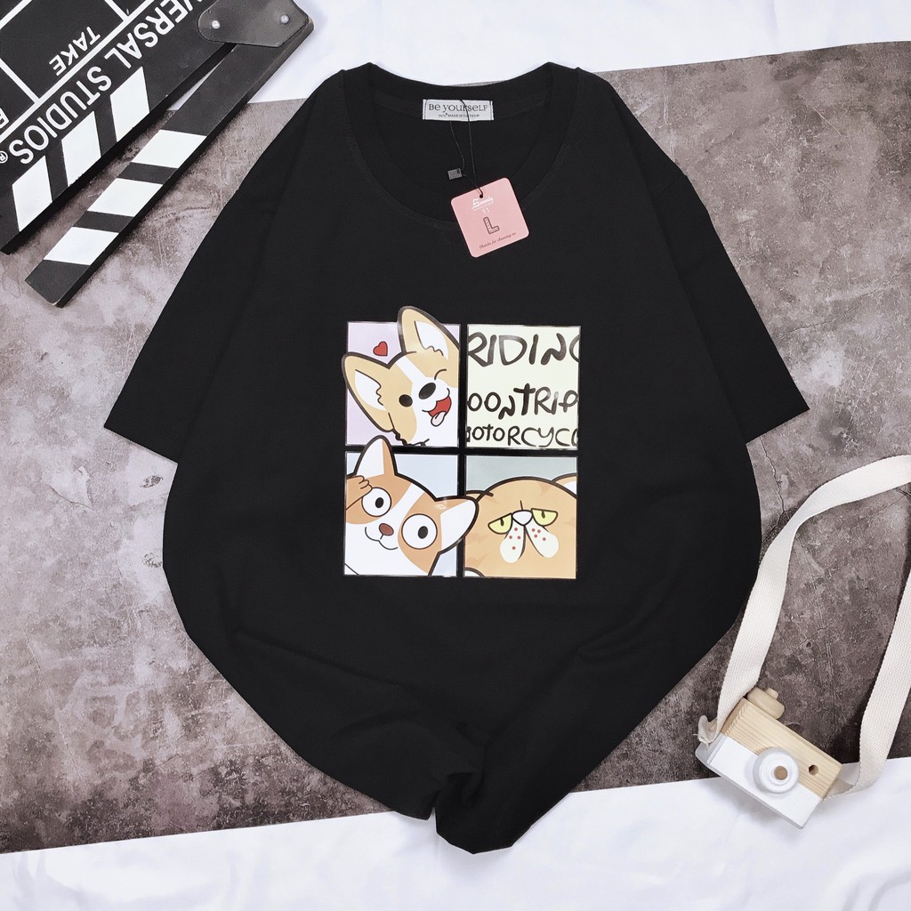 [HÌNH THẬT TỰ CHỤP] - Áo thun tay ngắn Be Yourself unisex size M L XL - CHÓ CORGI