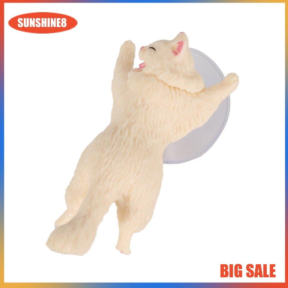 【SUN】Dễ thương Cat hỗ trợ nhựa Giá đỡ điện thoại di động Chân đế Sucker Giá đỡ điện thoại thông minh