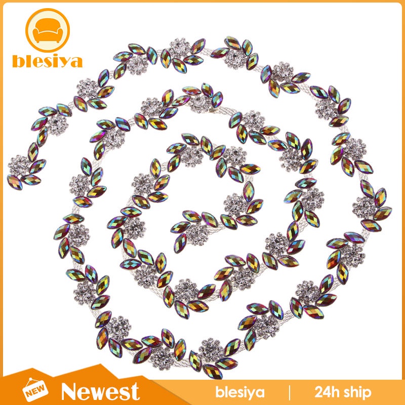 Cuộn Dây Ruy Băng Hạt Pha Lê AB 1 Yard Màu Xanh Lá Dùng Trang Trí