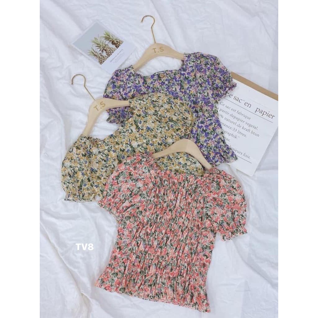 Bán sỉ áo hoa khuy ngực cổ vuông cho nữ x | BigBuy360 - bigbuy360.vn