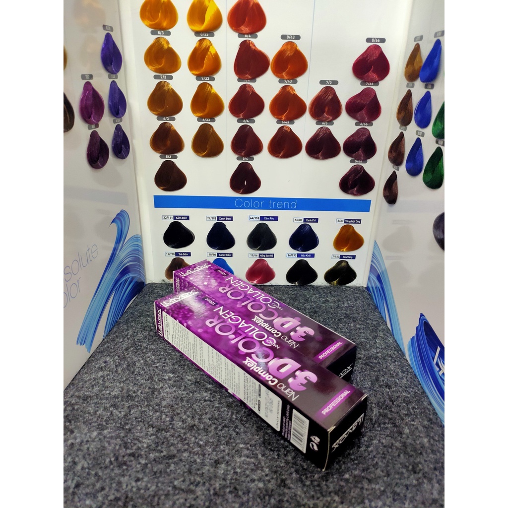 Màu nhuộm tóc Lavox thời trang trà sữa, xanh chì, xám rêu, vàng mật ong, xanh biển, hồng san hô