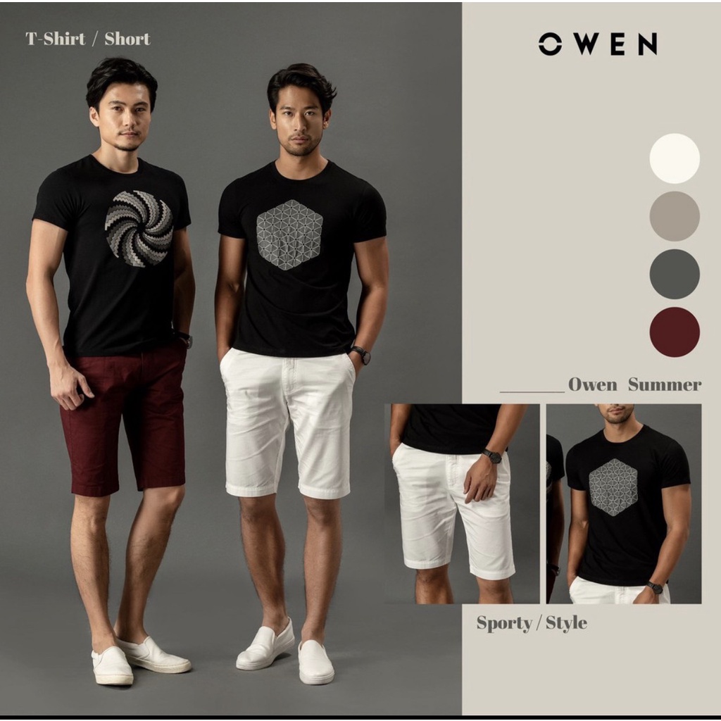 OWEN - Áo thun ngắn tay màu đen Owen chất cotton mềm mát - Áo phông ngắn tay Owen