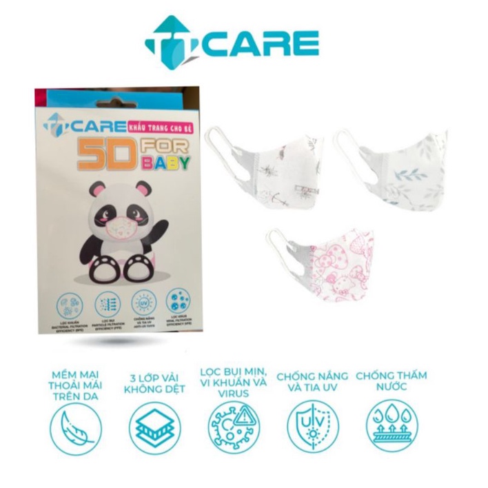 Hộp 10 khẩu trang y tế trẻ em 5D TTCARE in hình 5D Famapro - Nam Anh thumbnail