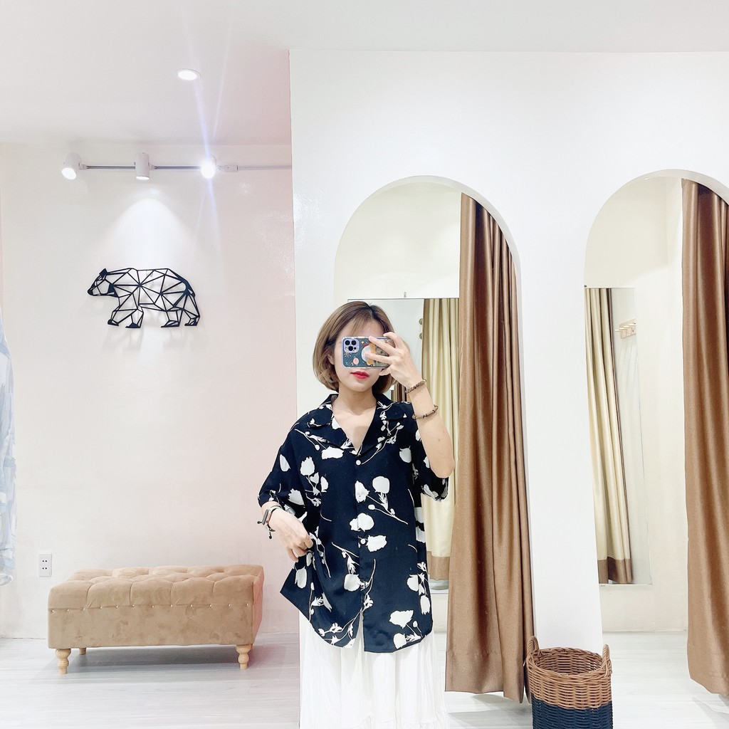Sơ mi lá đen trắng | 11 HIN