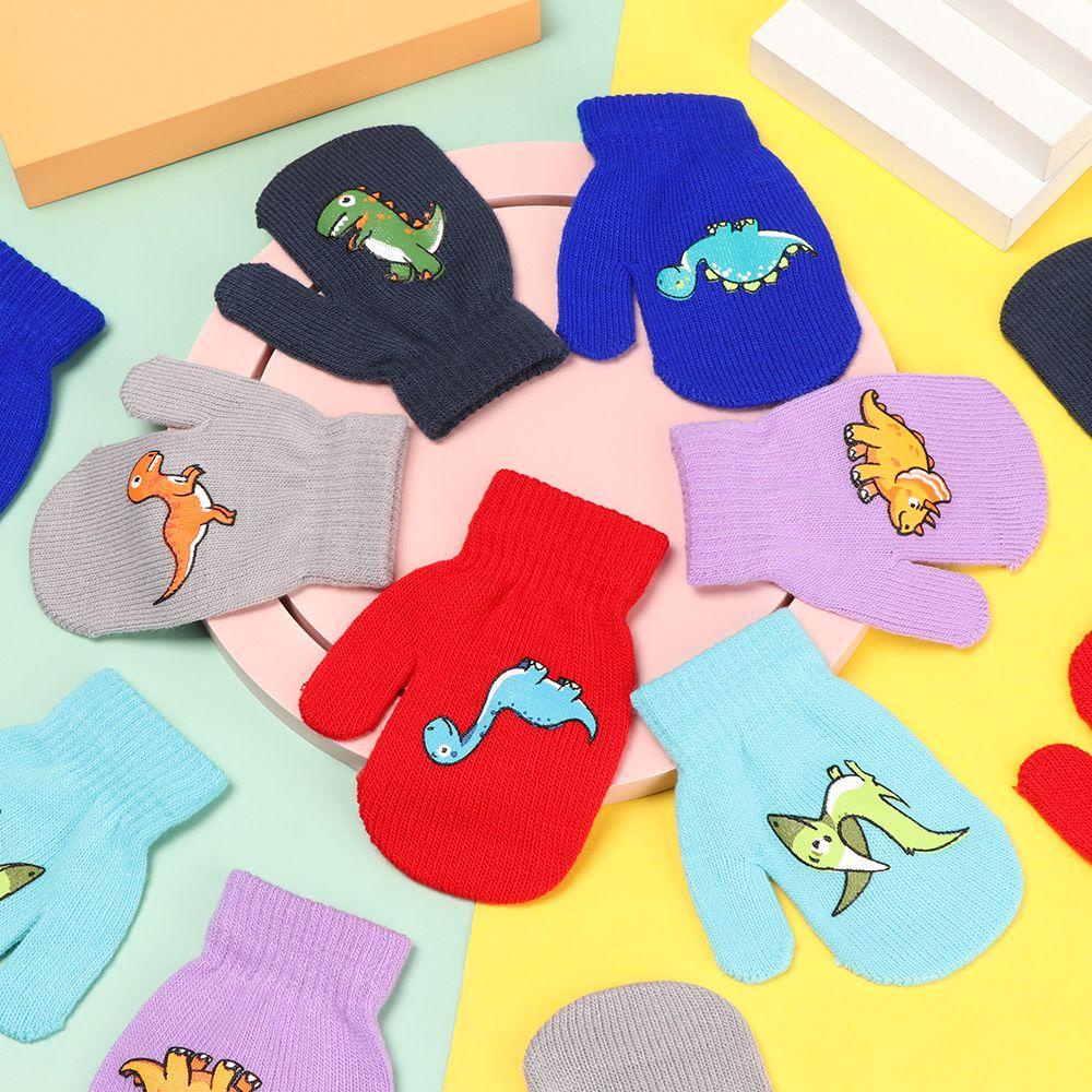 Găng Tay Họa Tiết Khủng Long Hoạt Hình Dành Cho Bé