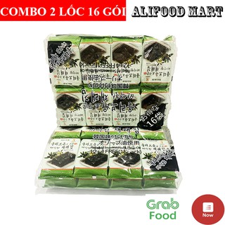 Combo 2 Lốc 16 Gói Rong Biển Ăn Liền Vị Dầu Oliu Hàn Quốc Gói 5g