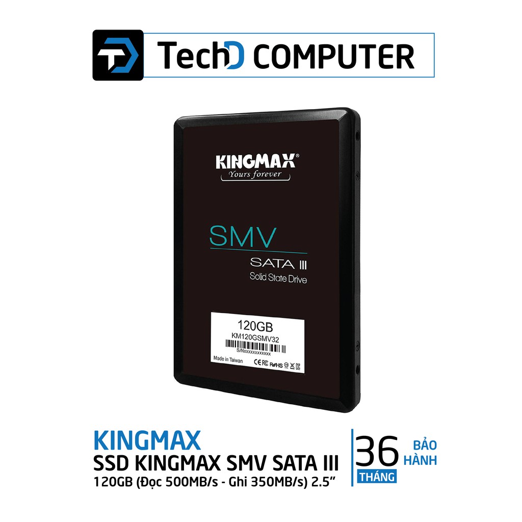 Ổ cứng SSD Kingmax SMV32 120GB 2.5 inch SATA3 (Đọc 500MB/s - Ghi 350MB/s)