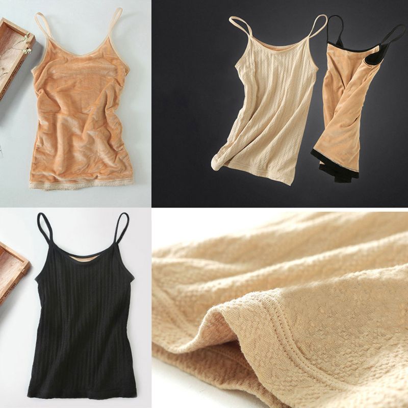 XIXI Áo Hai Dây Cổ Chữ V Bằng Vải Lông Dày Ấm Áp Thời Trang Mùa Đông Cho Nữ