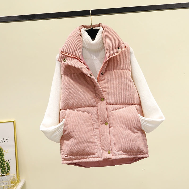 Áo Khoác Cotton Nhung Kẻ Dáng Rộng Không Tay Thời Trang Thu Đông Hàn Quốc Dành Cho Nữ | BigBuy360 - bigbuy360.vn