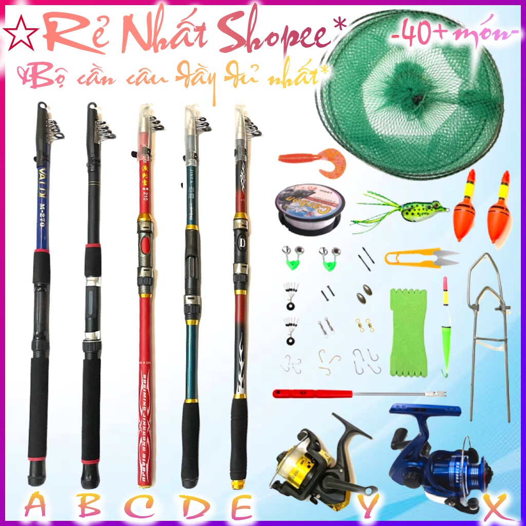 CẦN CÂU MÁY Giá rẻ nhất - BỘ COMBO NHƯ HÌNH 100% - ĐẦY ĐỦ NHẤT - RẺ VÔ ĐỊCH - HÀNG TỐT - Câu lure, lăng xê..