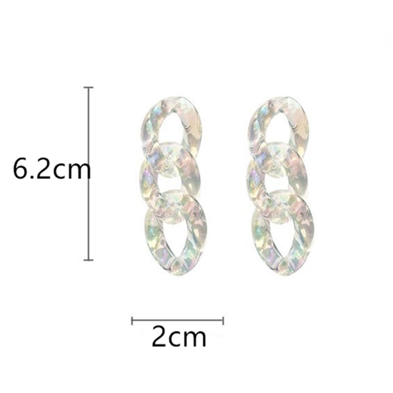 [Fashion Korean Transparent Acrylic Chains Stud Earrings ] [Ladies Elegant Studs Earrings] [Korean INS Simple Style Bridal Wedding Party Ear Jewelry]