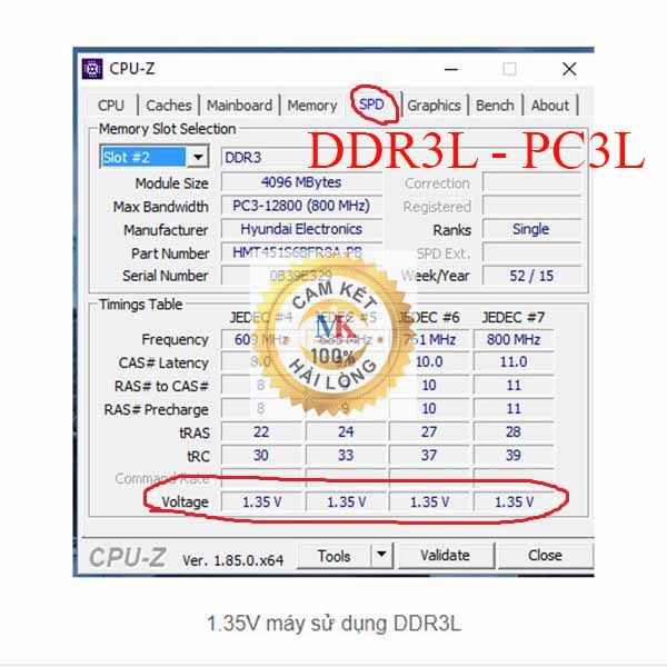 Ram Laptop 4GB DDR3L 1600Mhz (PC3L-12800s)