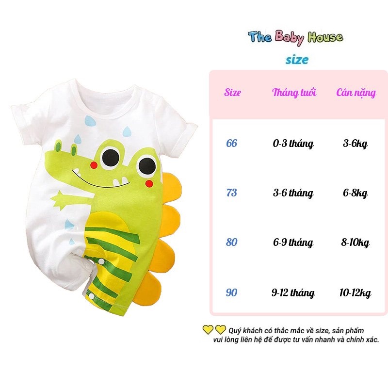 Bộ Áo Liền Thân Cho Bé  𝐅𝐑𝐄𝐄𝐒𝐇𝐈𝐏 Bodysuit Tay Ngắn Họa Tiết Hoạt Hình Dễ Thương Cho Bé