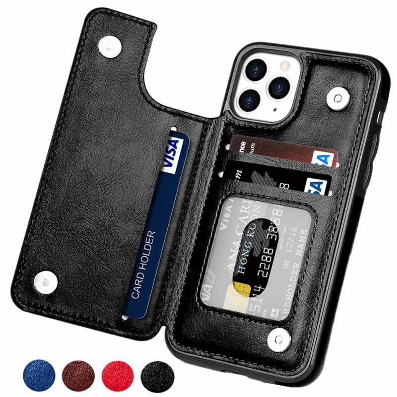 Ốp Điện Thoại Kèm Ví Phong Cách Retro Cho iPhone 13 12 Mini Pro Max