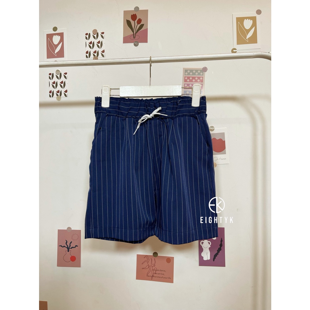 [Mã ICBBACK1219 hoàn 20K xu đơn 0Đ] [EIGHTYK] Quần Đùi Ống Rộng Phối Sọc | BigBuy360 - bigbuy360.vn