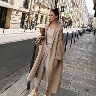 Áo cardigan len ép dáng dài