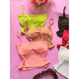 Áo gân 2 dây kiểu có mút ôm body ...