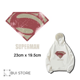 Miếng ủi truyền nhiệt offset dán quần áo hình S-U-P-E-R-M-A-N