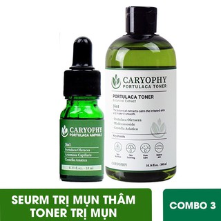Combo Serum + Toner Caryophy Trị mụn làm sạch da mặt cho da dầu nhờn cùng