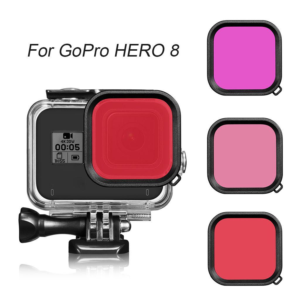 MAG Bộ Lọc Màu Sắc Phản Quang Ngăn Chặn Ánh Sáng Đỏ Hồng Tím Dành Cho GoPro HERO 8