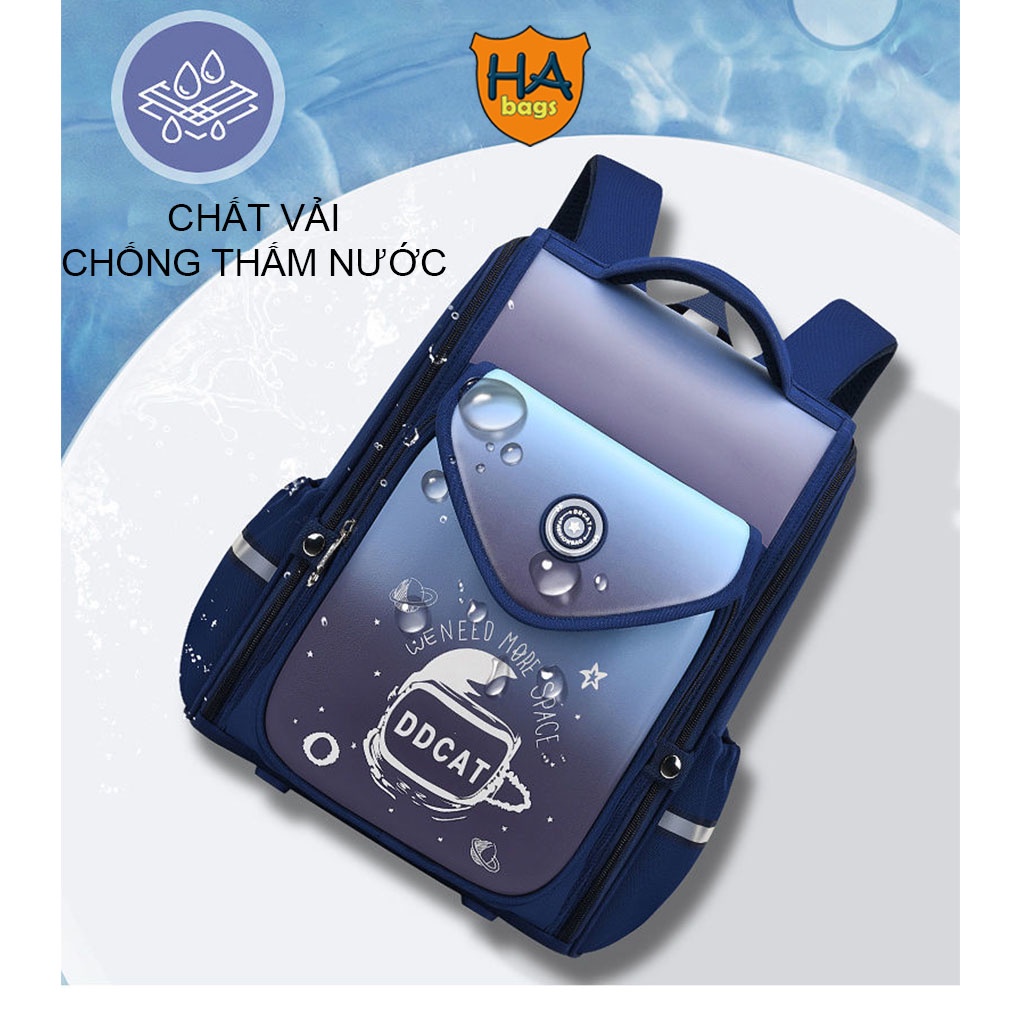 Balo học sinh tiểu học HABAGS chống gù, thiết kế phù hợp với học sinh cấp 1 HA1022
