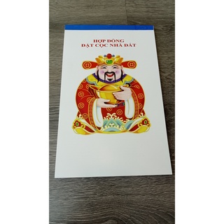 Combo 2 quyển hợp đồng mua bán đặt cọc nhà đất 3 liên đầy đủ pháp lý rõ ràng, tích hợp giấy than, viết 1 ra 3 bản gọn gà