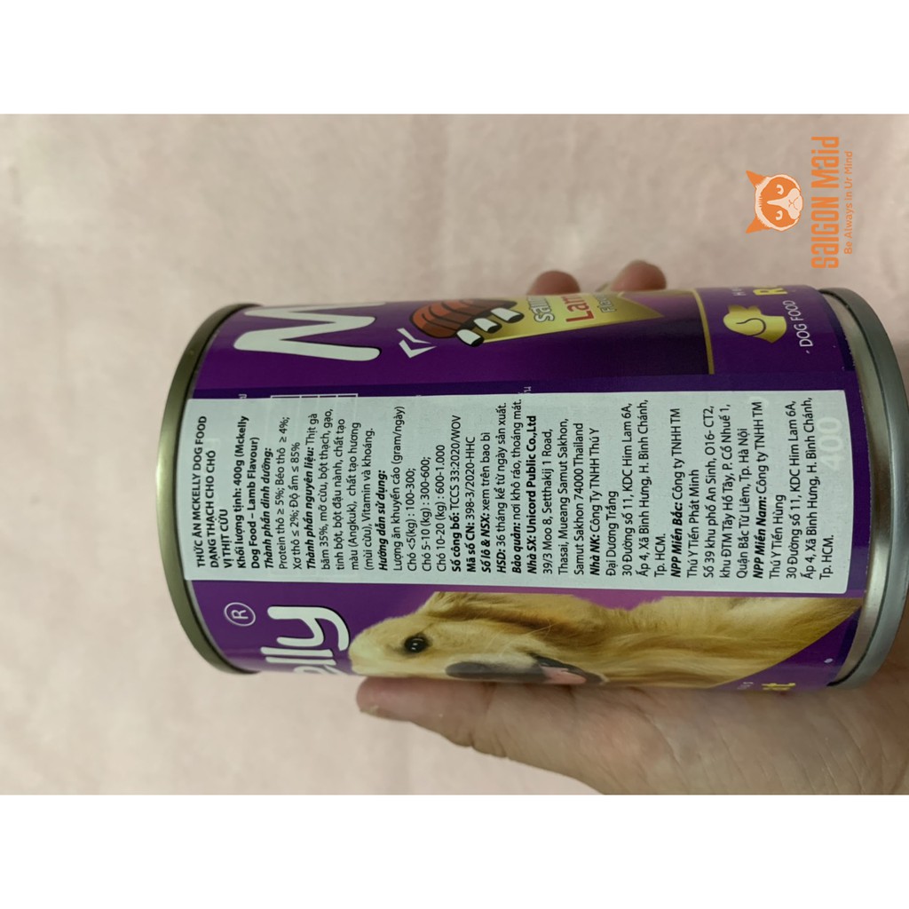 Pate lon cho chó MCKELLY 400gr nhập khẩu Thái Lan hương vị cừu