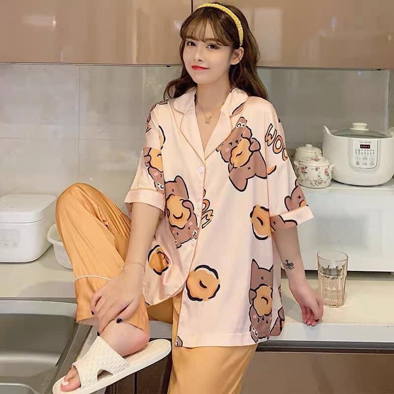 Bộ ngủ pijama cộc dài cute mặc nhà chất siêu mịn JUNIDO B26