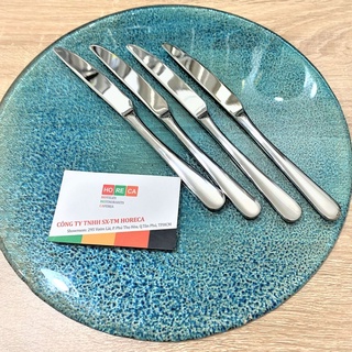 Bộ 4 dao ăn nhỏ - inox cao cấp-  dài 21cm, cán dày 6mm, hình giọt nước trơn tròn