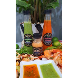 Combo 3 chai Nước chấm hải sản, nước chấm lẩu, nước chấm đồ nướng BBQ, sốt chấm thịt bò, thịt dê & rau củ ROXANA