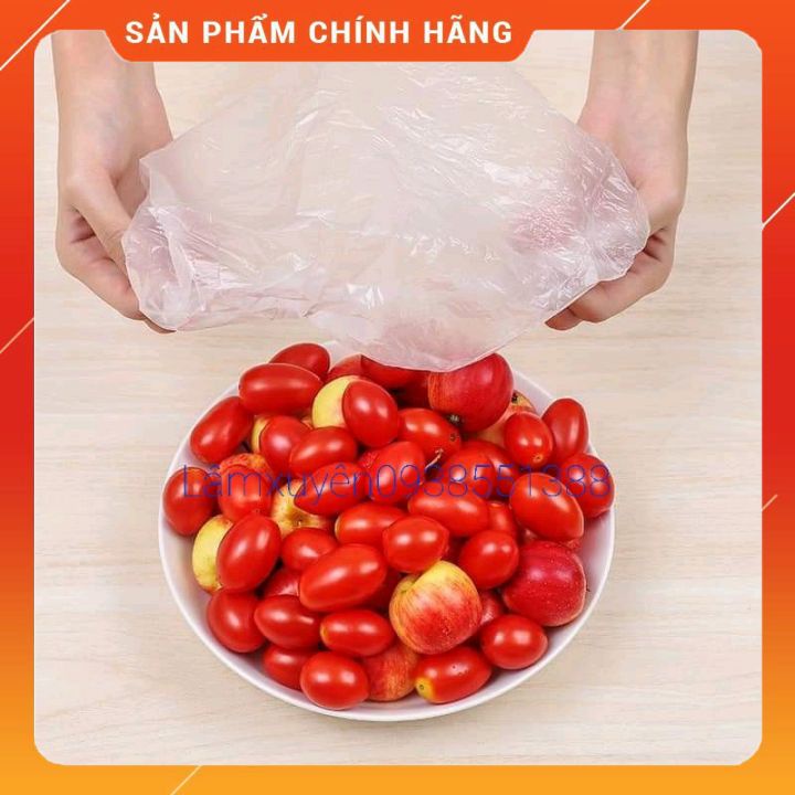 Bao trùm đầu có thun nilong màng bọc thực phẩm co giãn siêu dai có chun hình túi gấu set 100 chiếc  giá rẻ gốc