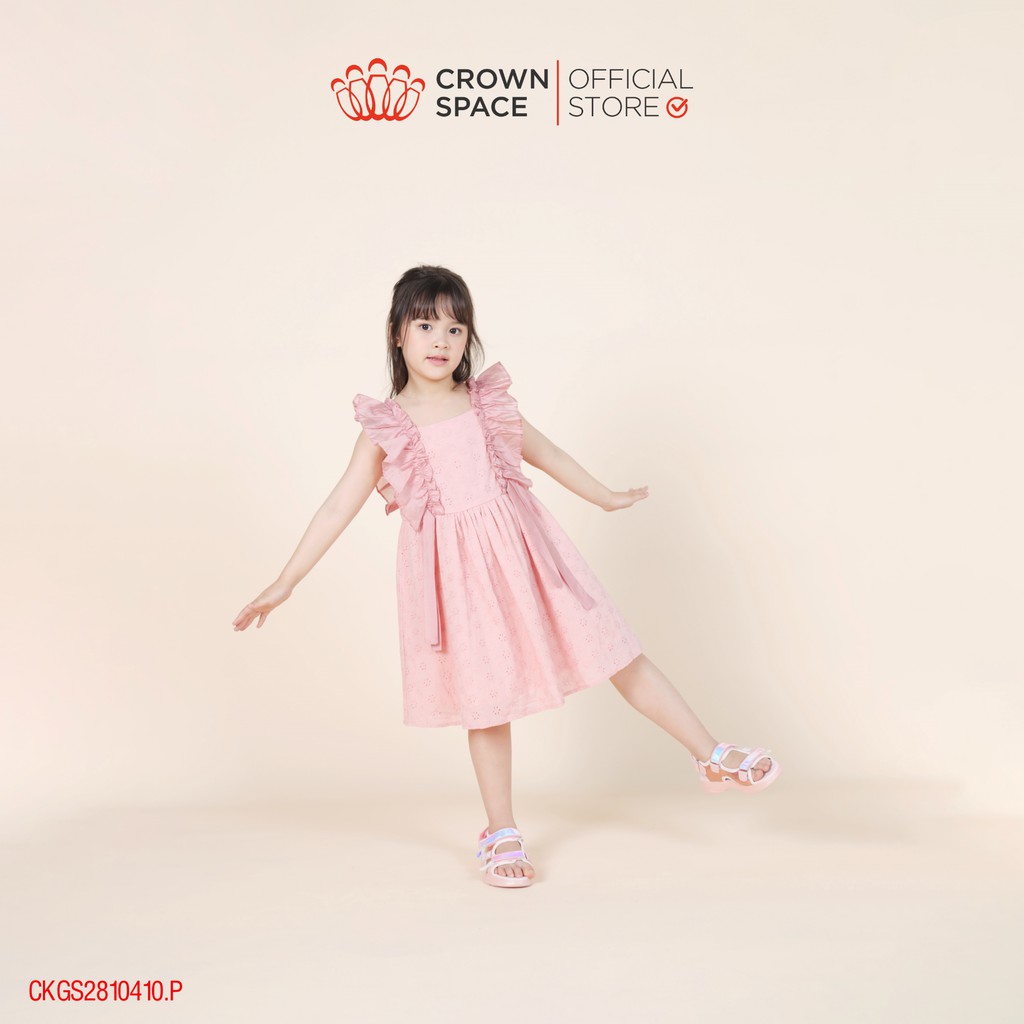 Váy hồng cho bé gái chính hãng Crown Space CKGS2810410.P