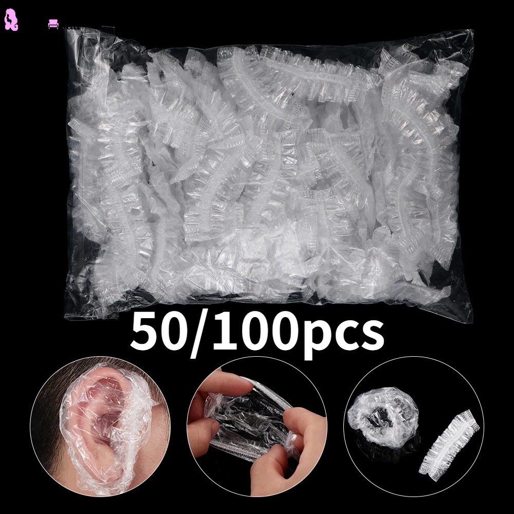 Set 50/100 Vỏ Bọc Tai Chống Thấm Nước Sử Dụng Một Lần Cho Thợ Cắt Tóc