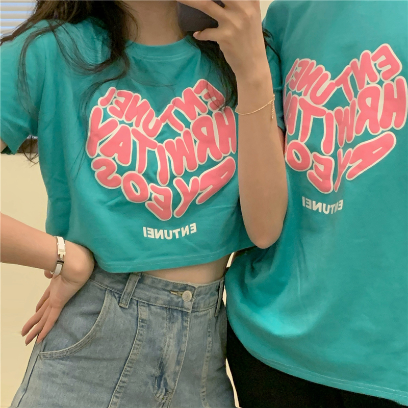 Áo Thun Nữ Ngắn Tay In Chữ Nhiều Màu Thời Trang