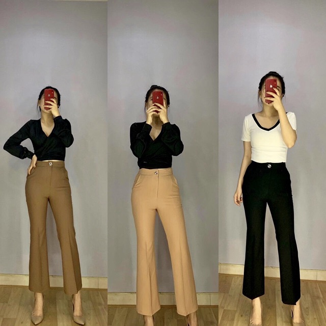 [MAY THEO SỐ ĐO] quần ống đứng loe nhẹ, cúc trước | BigBuy360 - bigbuy360.vn