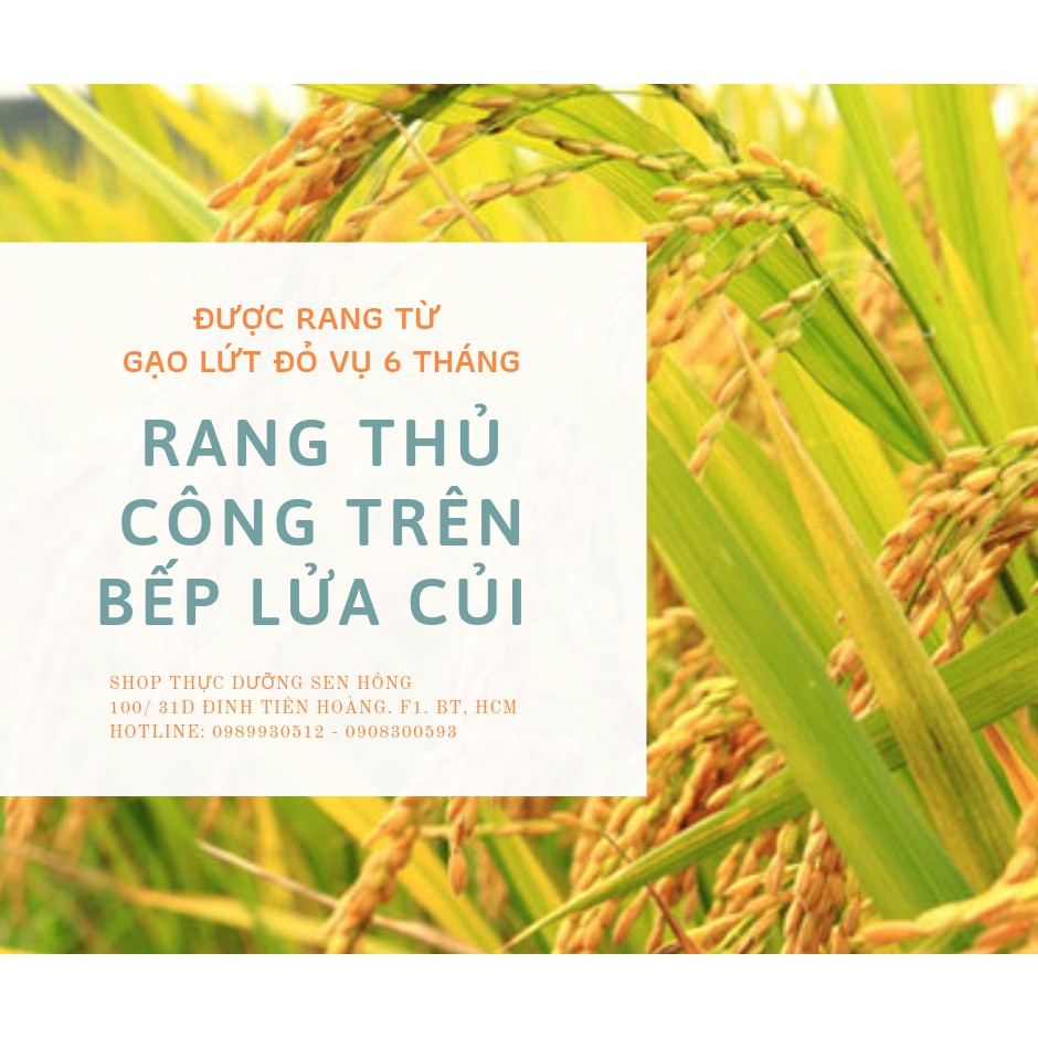 Trà Gạo lứt rang (1kg) Gạo lứt đỏ vụ 6 tháng rang củi theo phương pháp thực dưỡng Ohsawa