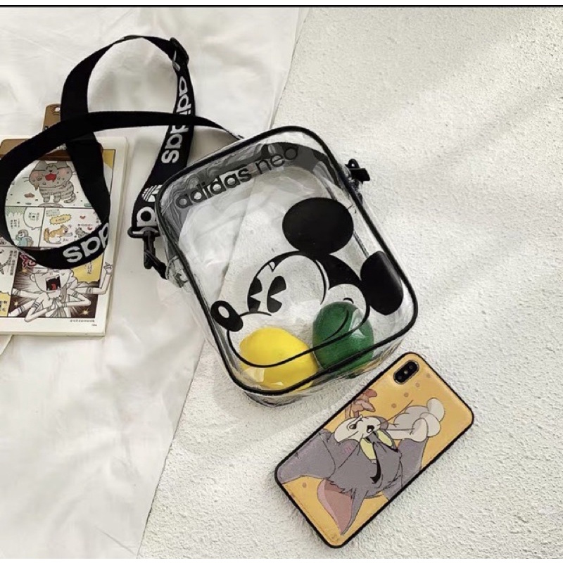 Túi Đeo Chéo Trong Suốt - Túi Trong Suốt Chuột Mickey đựng vừa điện thoại