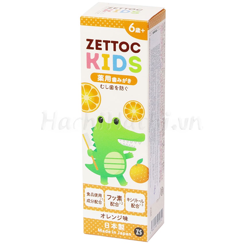 Kem đánh răng trẻ em hương cam Zecttoc Kids 70g (bé từ 6 tuổi) - Hachi Hachi Japan Shop