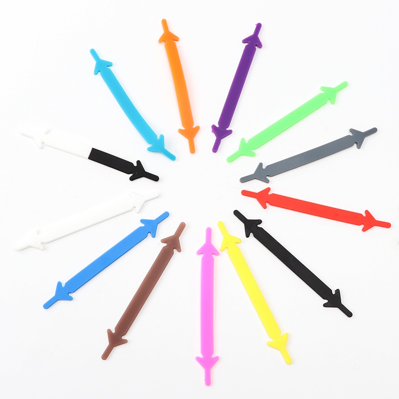 Set 12 Dây Giày Co Giãn Bằng Silicone Nhiều Màu Sắc