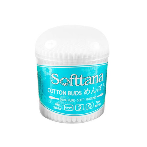 Bông vệ sinh tai mũi người lớn SOFTTANA 200 que/ lọ [tân á]