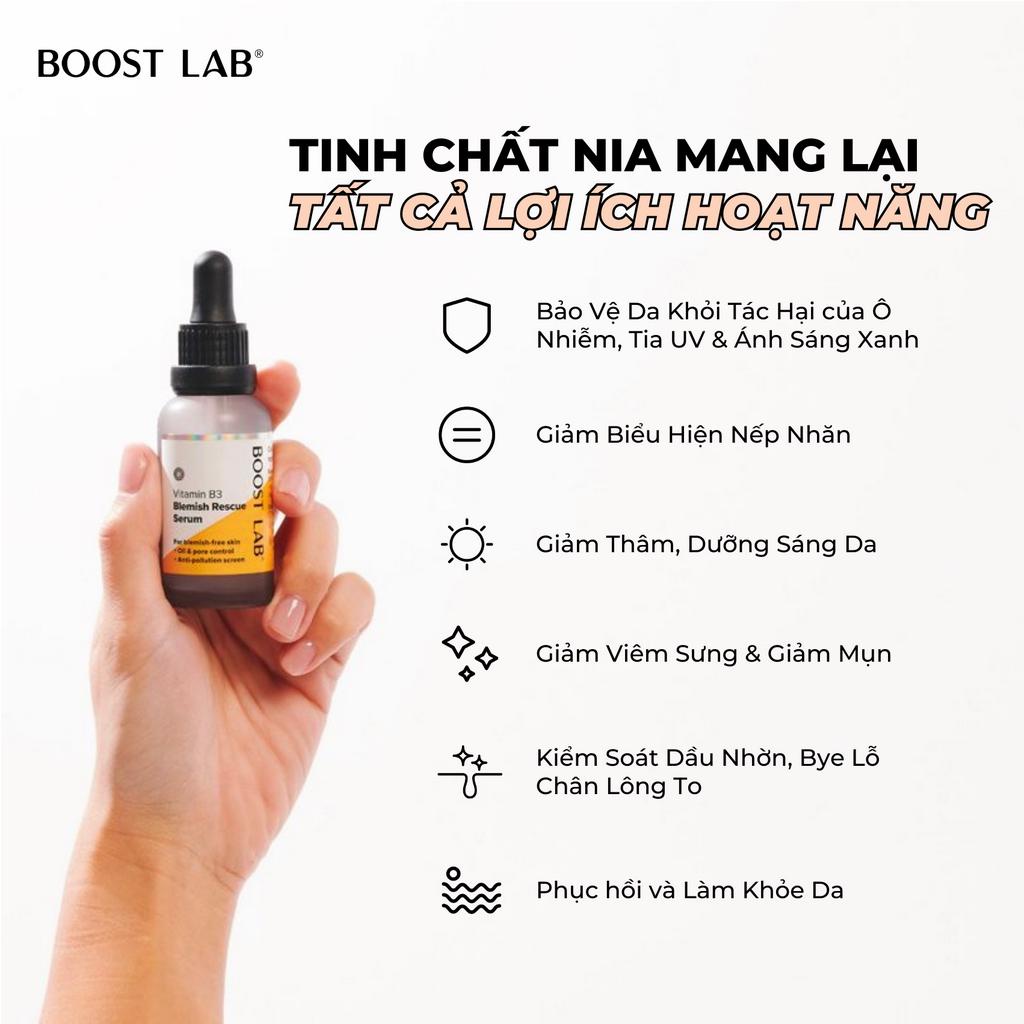 Tinh Chất Niacinamide Cải Thiện Khuyết Điểm và Bảo Vệ Da | BOOST LAB Vitamin B3 Blemish Rescue Serum