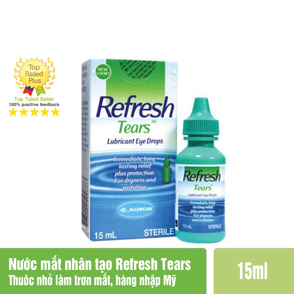 [Combo 2 lọ giảm 5%] Nhỏ mắt Refresh tears - Nước mắt nhân tạo [Hàng NK Chính hãng]