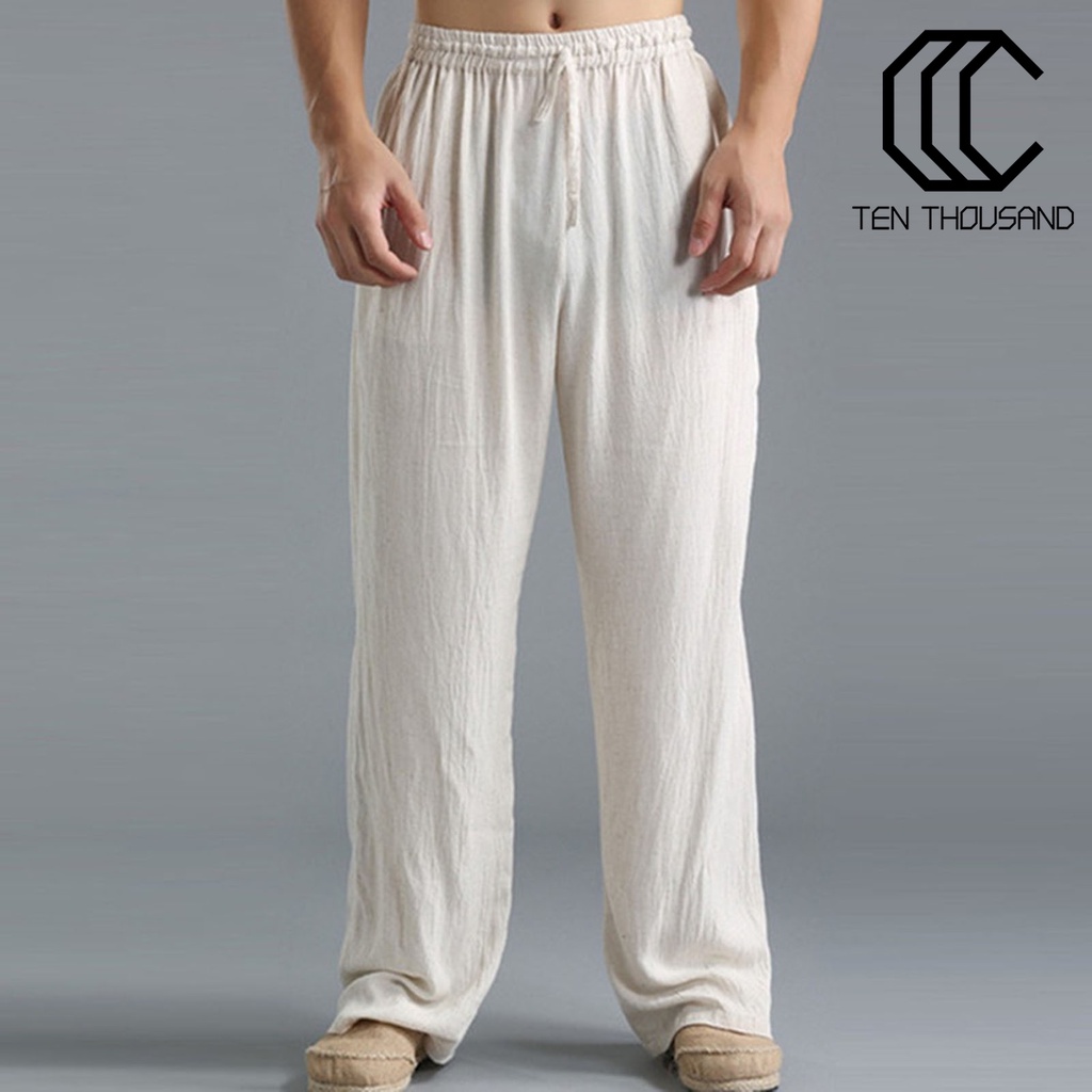 ♋Quần Dài Vải Mỏng Co Giãn Thoáng Khí Màu Sắc Đơn Giản Thời Trang Đường Phố